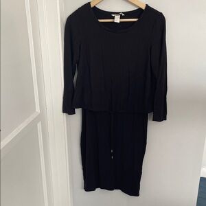 H&M Black Long Sleeve maternity, nursing feeding Dress size S